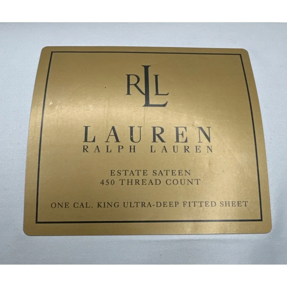 Ralph Lauren Sheet CAL KING Deep Fitted Estate Blue 100% Cotton Sateen